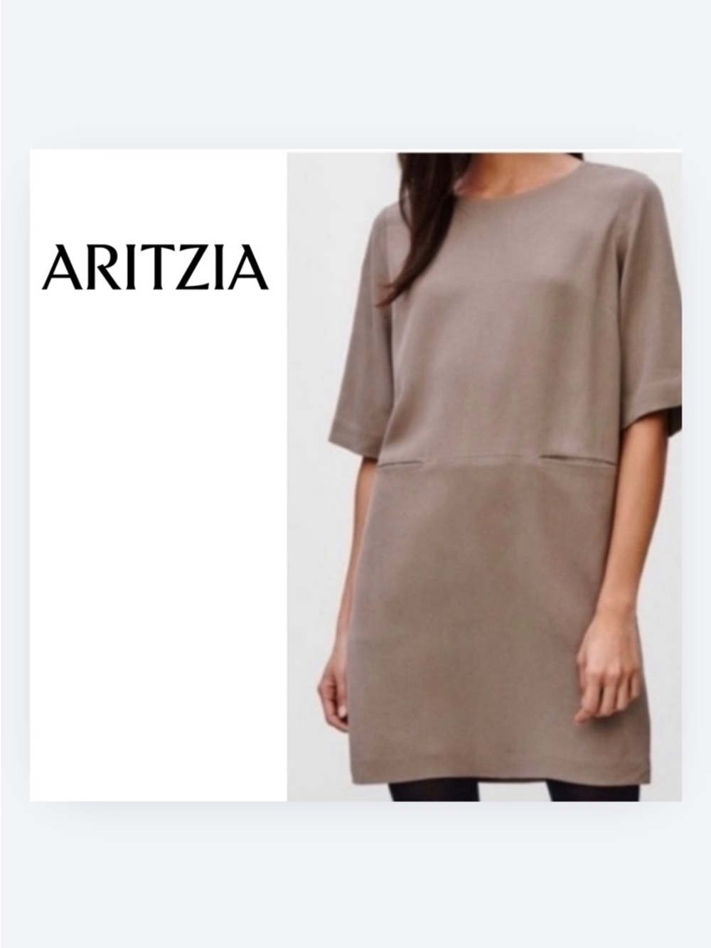 Babaton Taupe Silk Dress